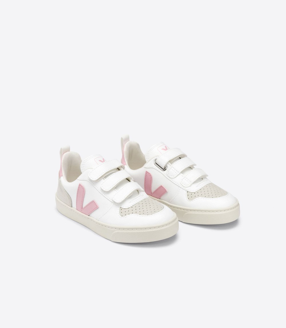 Veja Sneakers Kids - V-10 Velcro Cwl - White/Pink - 5942UKZFS